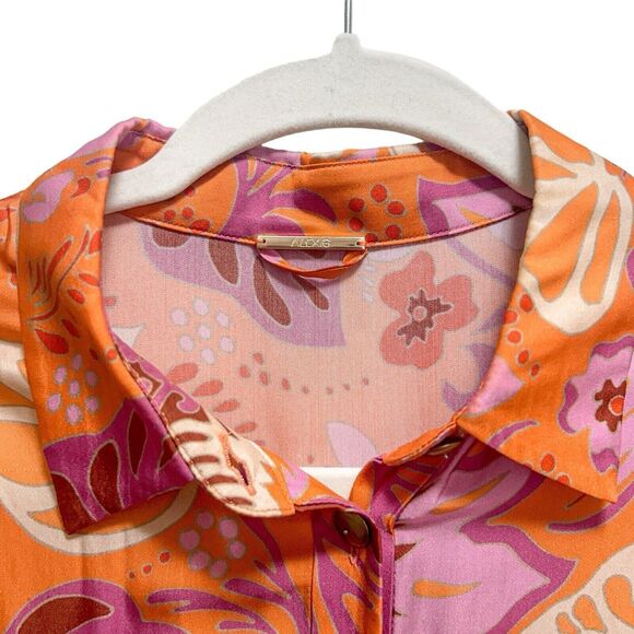 Alexis Emotion Floral Shirt Dress in Orange Blossom Size Small - Picture 5 of 9